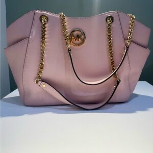 Michael Kors Blush Shoulder Bag with Gold Chain